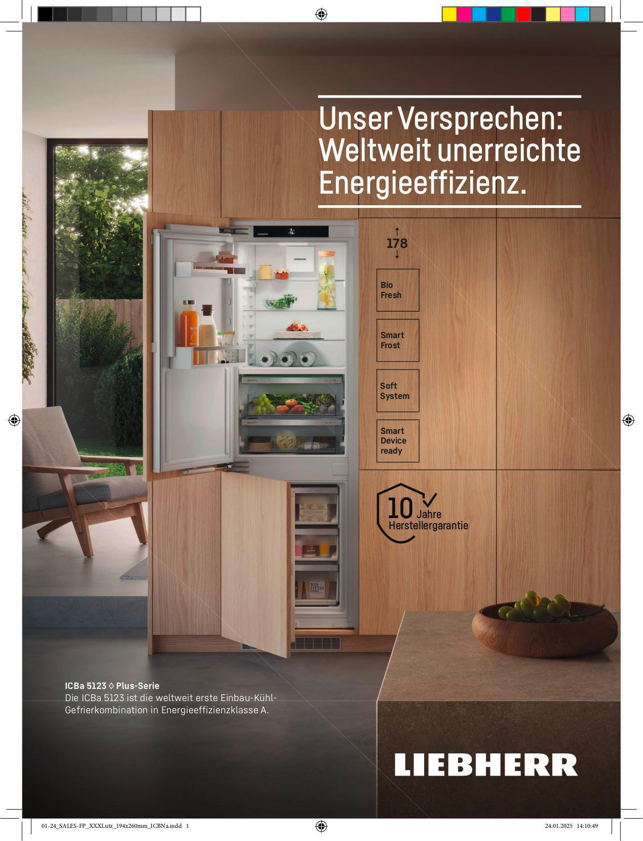 KÜHL-GEFRIER-KOMBINATION ICBA5123  - Weiß, Basics, Glas/Kunststoff (55,9/177/54,6cm) - Liebherr