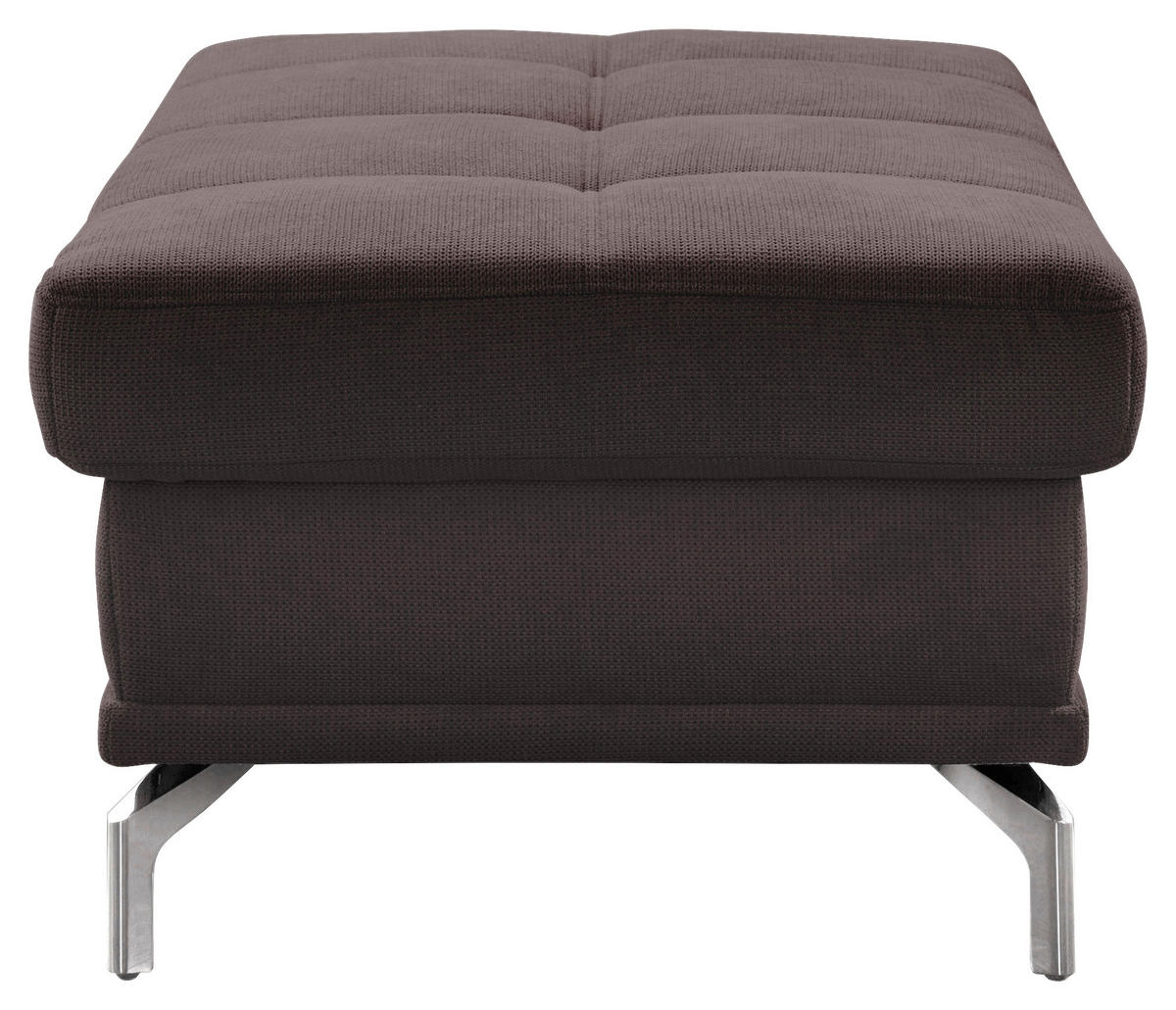 HOCKER in Textil Dunkelbraun  - Dunkelbraun/Silberfarben, Konventionell, Textil/Metall (133/47/72cm) - Sit & More