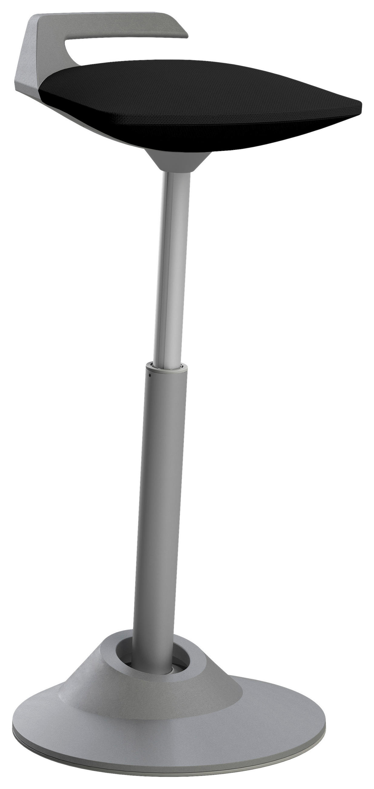 BÜROHOCKER 38/60-93/38 cm  - Schwarz/Grau, Basics, Textil/Metall (38/60-93/38cm) - Aeris