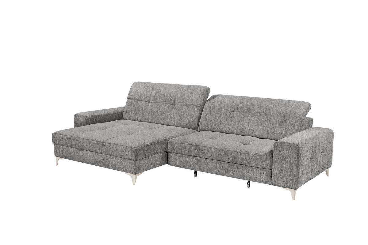 ECKSOFA Chenille Grau  - Kaschmir/Grau, Design, Kunststoff/Textil (182/328cm) - MID.YOU