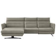 ECKSOFA in Echtleder Hellgrau  169/298 cm  - Hellgrau/Schwarz, Design, Leder/Metall (169/298cm) - Dieter Knoll
