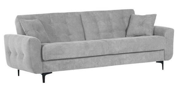 SCHLAFSOFA Morton  in Flachgewebe Hellgrau  - Hellgrau/Schwarz, KONVENTIONELL, Textil/Metall (230/84/95cm) - Xora
