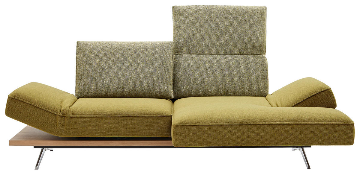 ECKSOFA Limette Flachgewebe  - Chromfarben/Limette, Design, Holz/Textil (240/132cm) - Koinor
