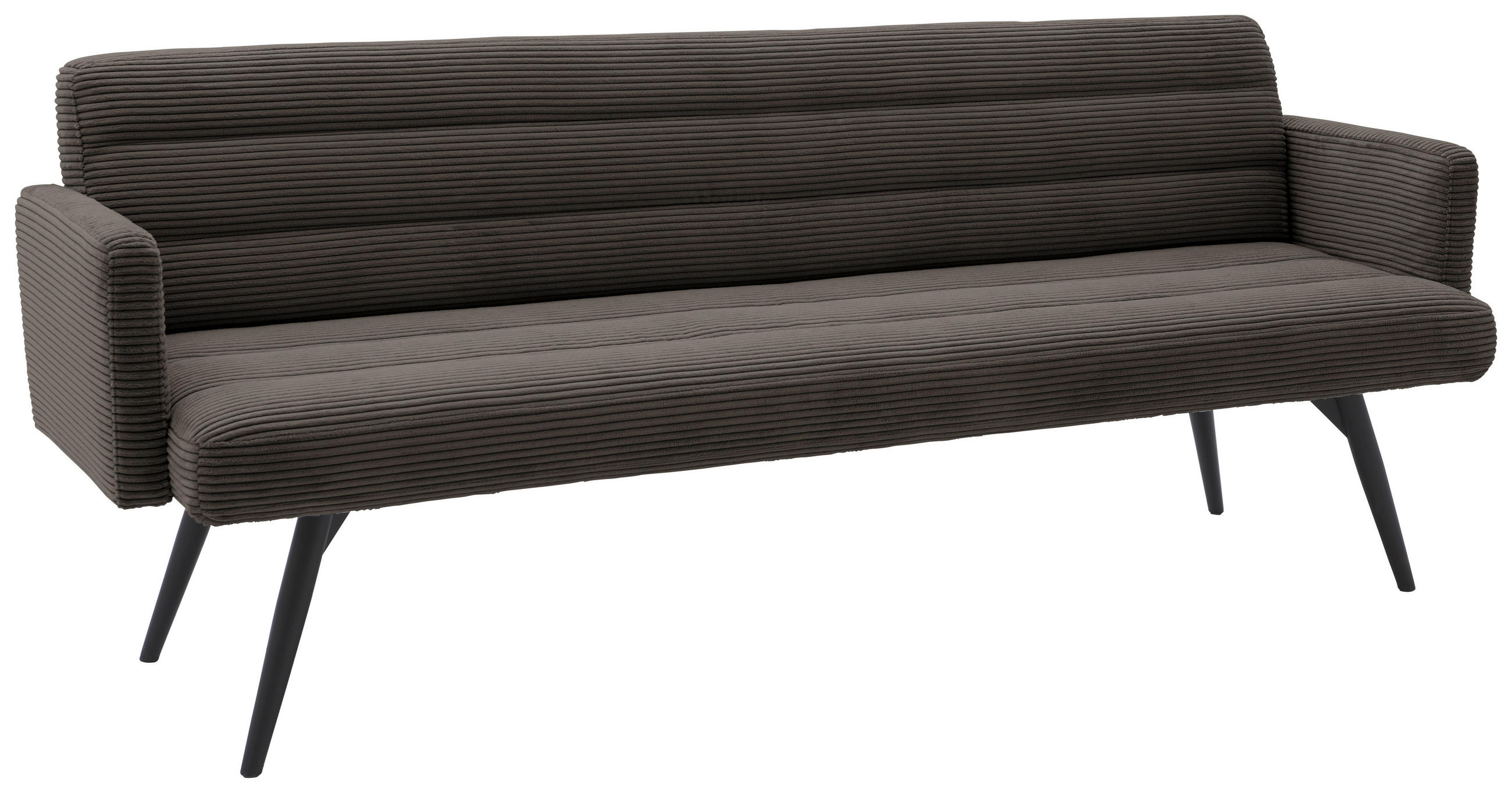 SITZBANK 216/86/68 cm Cord Mokka Metall - Schwarz/Mokka, Design, Textil/Metall (216/86/68cm) - Dieter Knoll