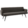 SITZBANK 216/86/68 cm Cord Mokka Metall  - Schwarz/Mokka, Design, Textil/Metall (216/86/68cm) - Dieter Knoll