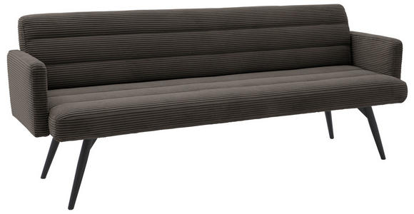 SITZBANK 216/86/68 cm Cord Mokka Metall - Schwarz/Mokka, Design, Textil/Metall (216/86/68cm) - Dieter Knoll