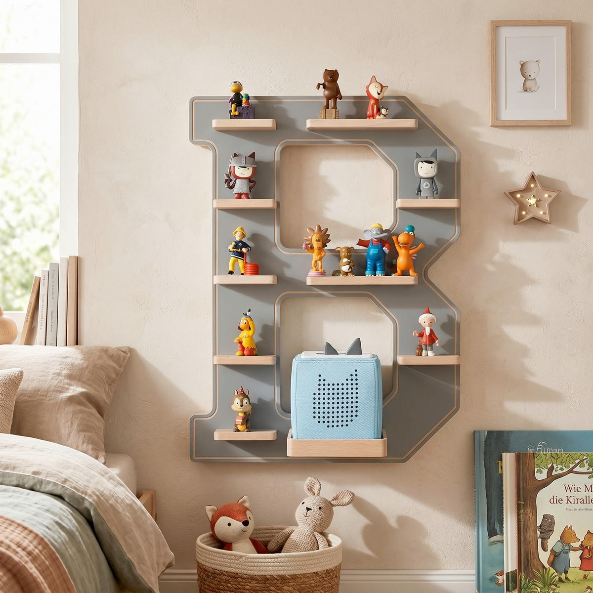 KINDERREGAL  - Grau, Modern, Holzwerkstoff (41/54/19cm) - Livetastic