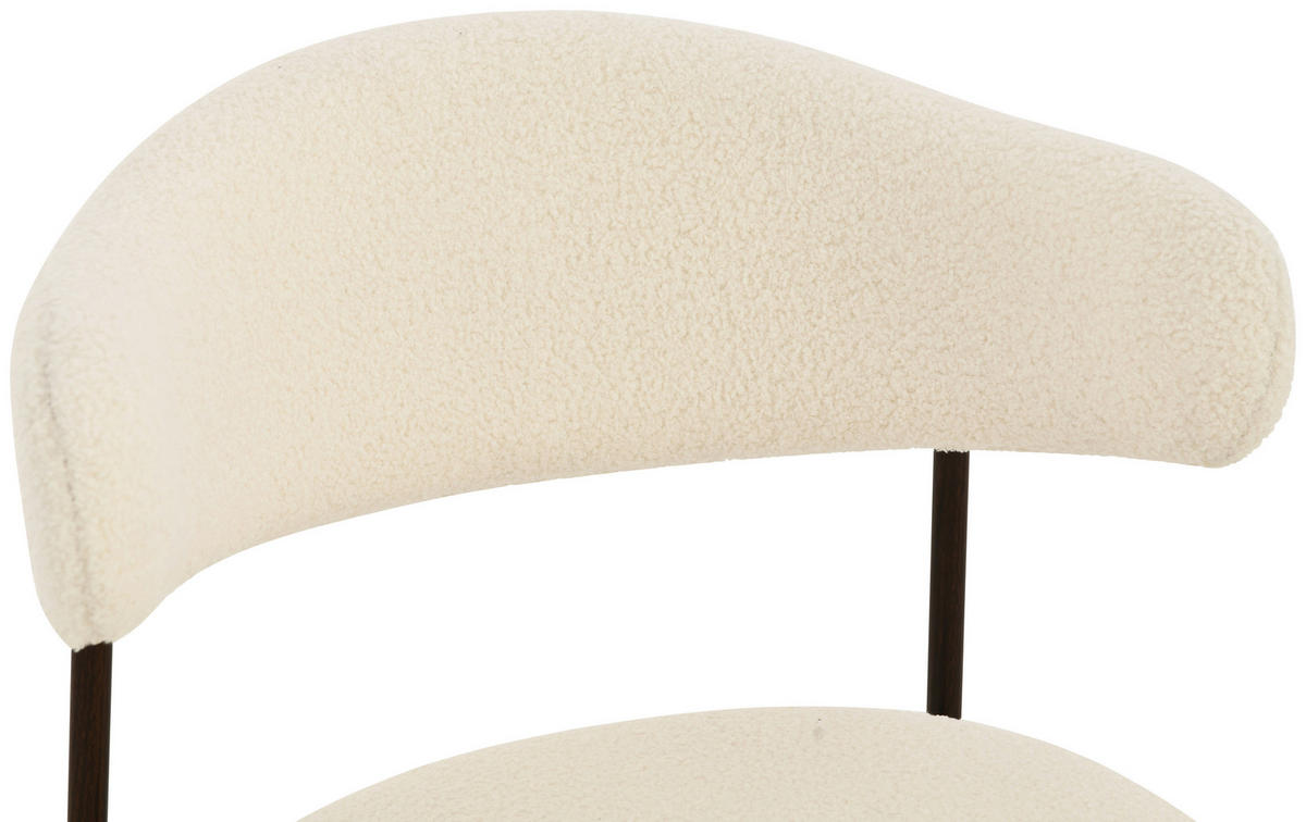 STUHL , , Teddystoff  - Walnussfarben/Weiß, MODERN, Holz/Textil (55/78/58cm) - MID.YOU