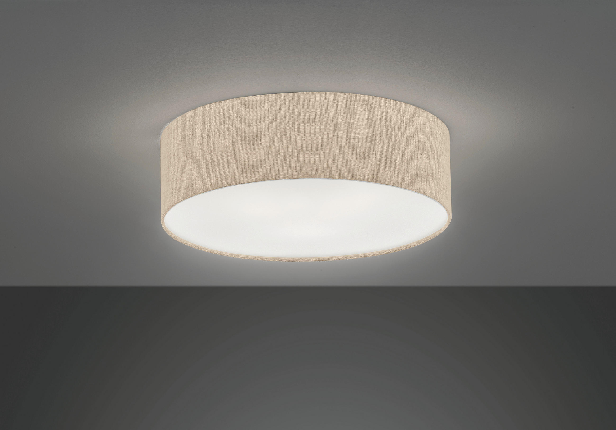 DECKENLEUCHTE  40/12 cm    - Sandfarben, Design, Kunststoff/Textil (40/12cm) - Fischer & Honsel