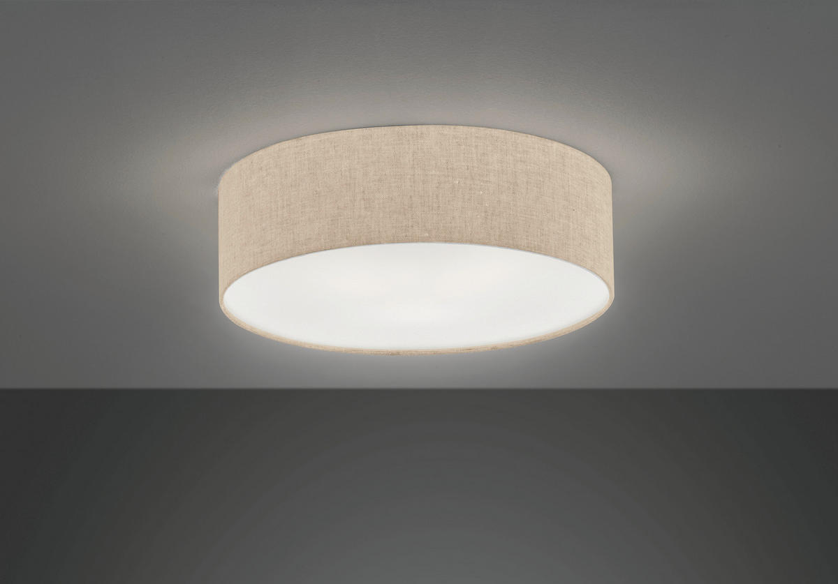 DECKENLEUCHTE THOR 40/12 cm   - Sandfarben, Design, Kunststoff/Textil (40/12cm) - Fischer & Honsel