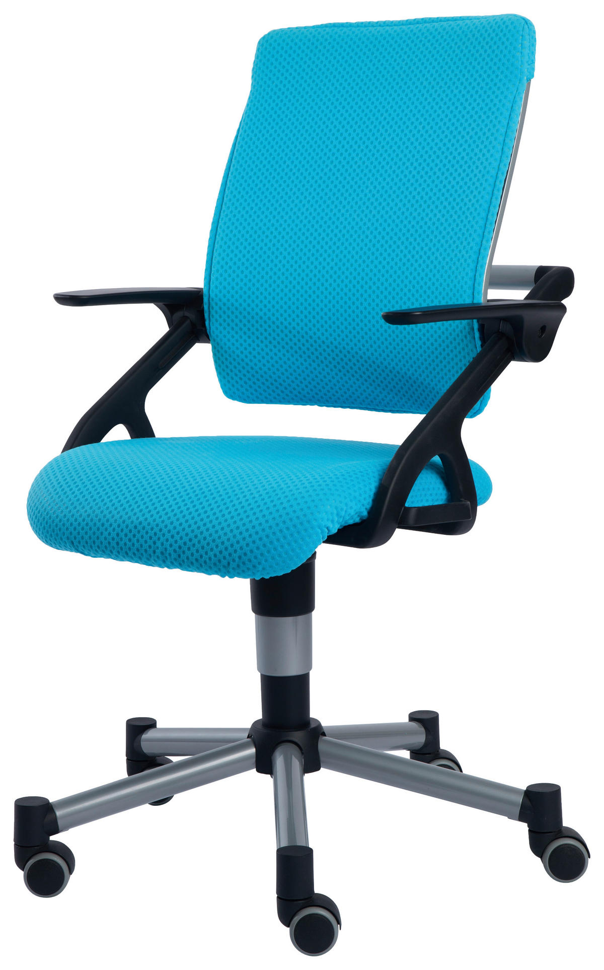 JUGENDDREHSTUHL - Blau/Silberfarben, Basics, Kunststoff/Textil (58/83-97/60cm) - Paidi