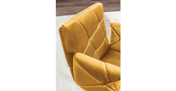 ARMLEHNSTUHL   Velours  - Gelb/Schwarz, Design, Textil/Metall (68/88/66cm) - Landscape