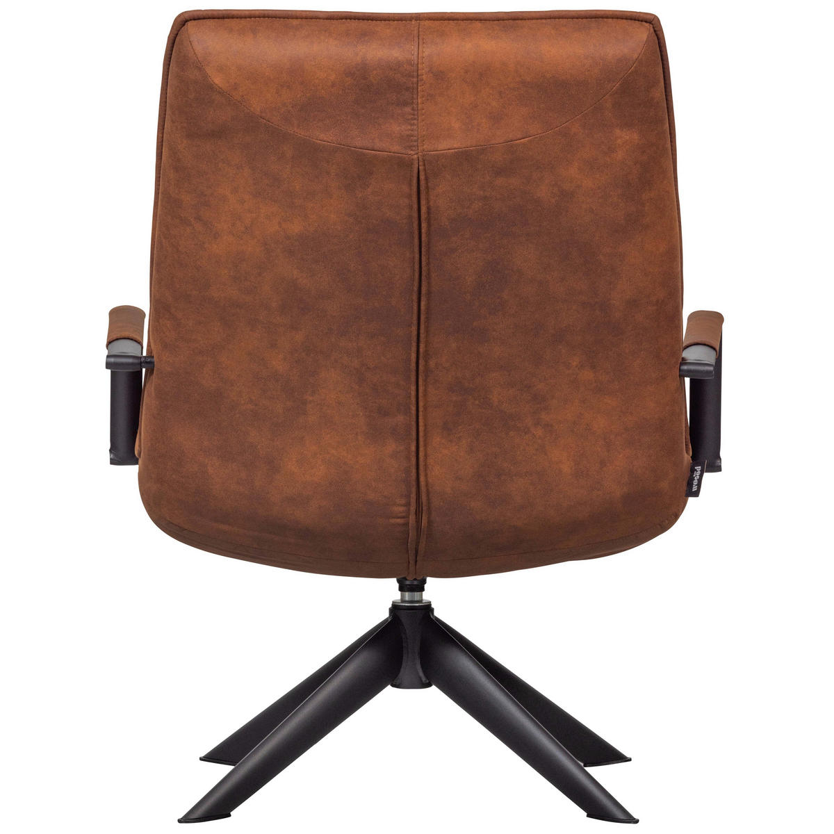 SESSEL in Lederlook Cognac  - Cognac/Schwarz, Design, Textil/Metall (77/97/69cm) - Livetastic