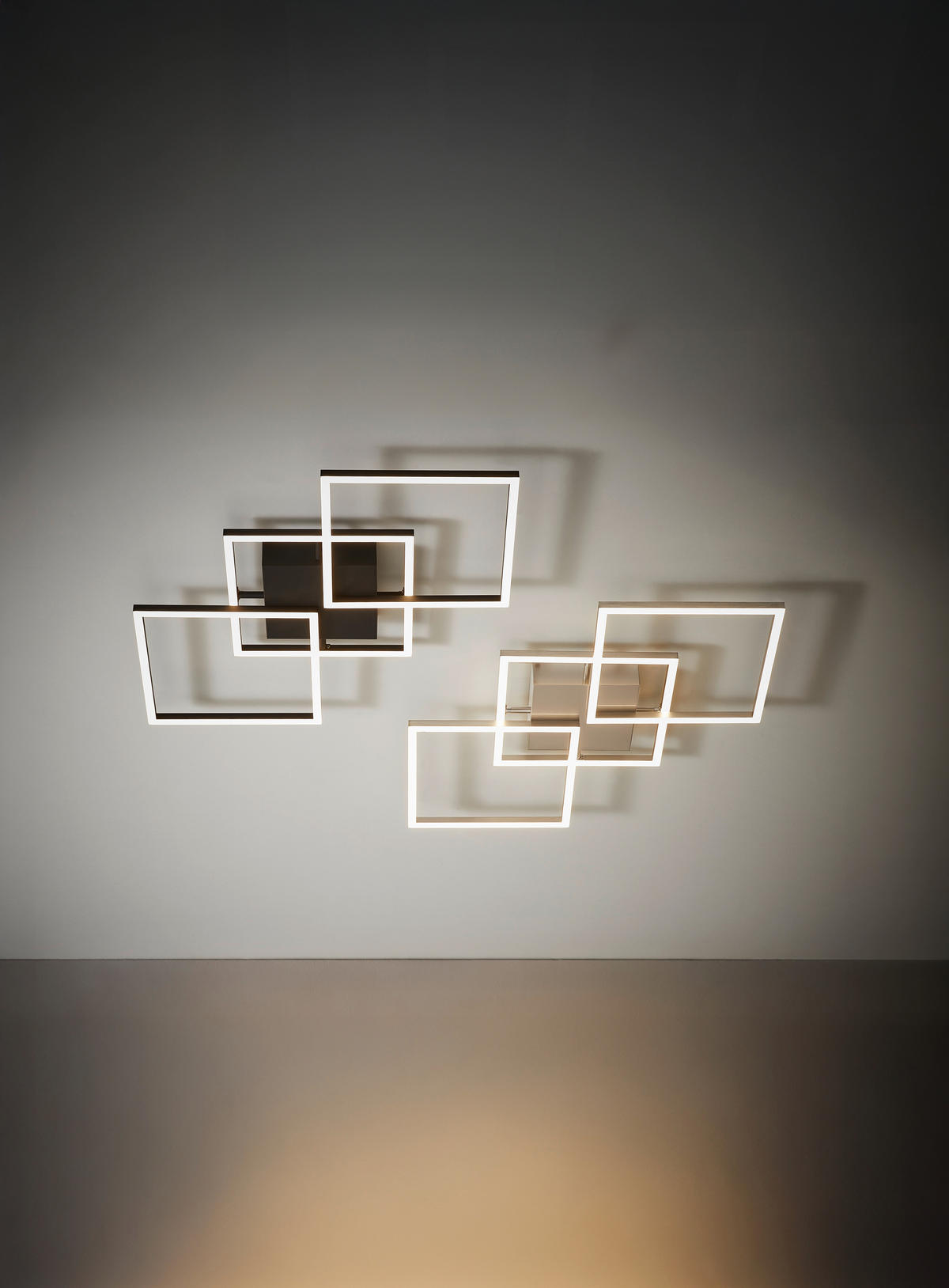 LED-DECKENLEUCHTE Giga 75,5/37/6 cm  - Nickelfarben, Trend, Kunststoff/Metall (75,5/37/6cm) - Novel
