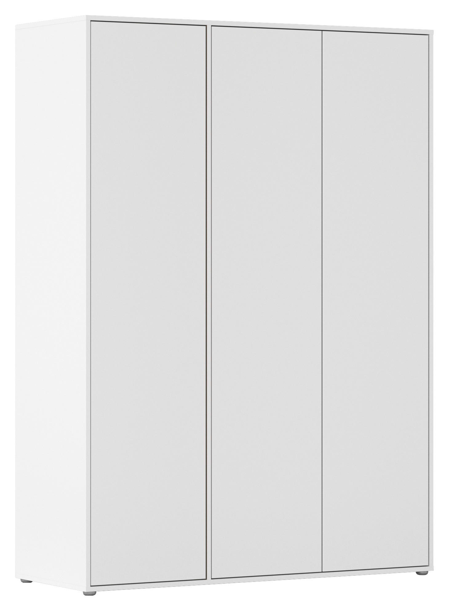 DREHTÜRENSCHRANK 140/194/53 cm 3-türig Weiß  - Weiß, MODERN, Holzwerkstoff (140/194/53cm) - Rauch Möbel