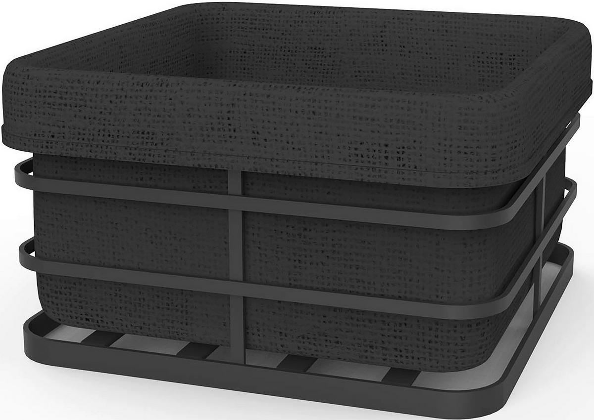 BROTKORB  19/19/11 cm  - Schwarz, Basics, Textil/Metall (19/19/11cm) - Homeware Profession.