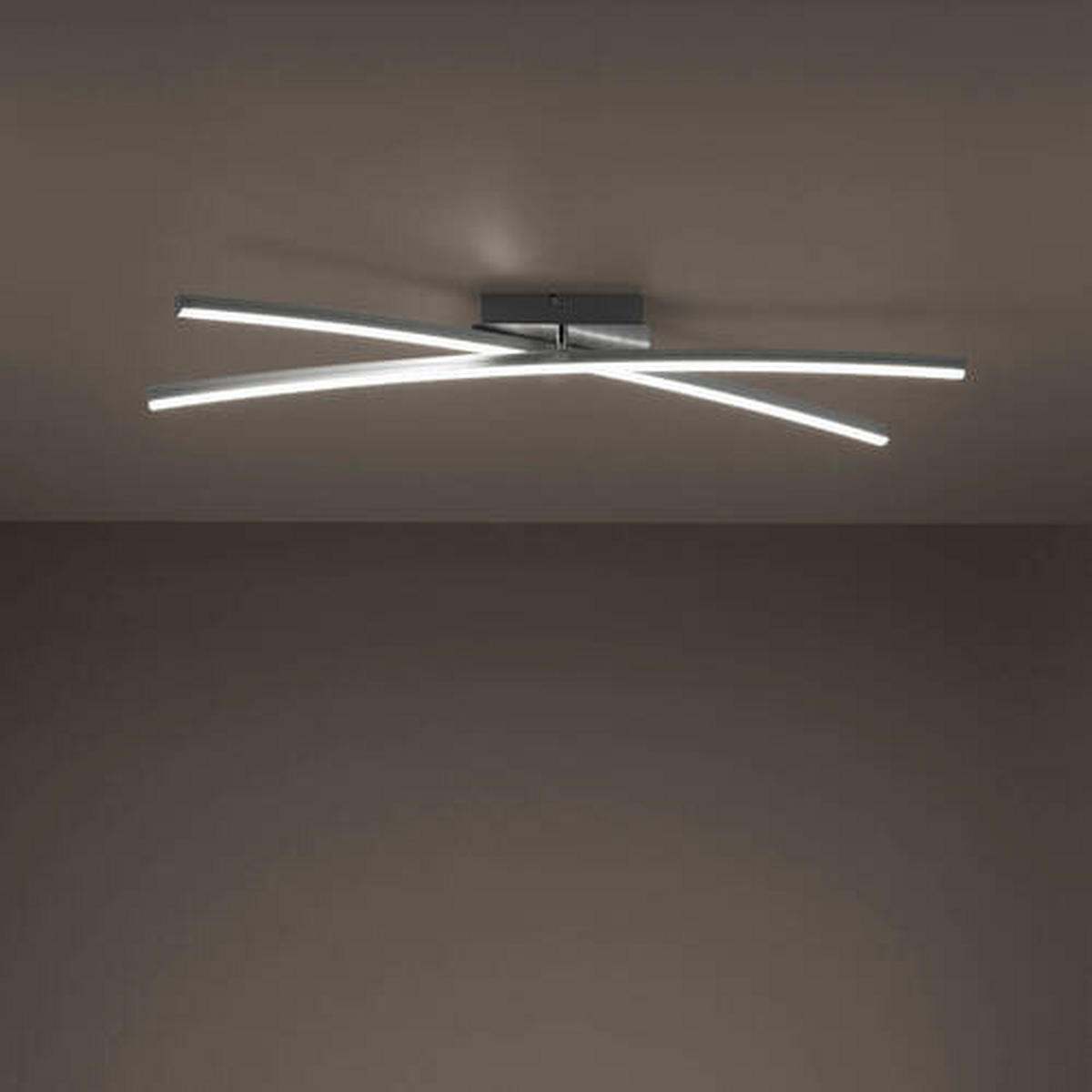 LED-DECKENLEUCHTE 80,5/80,5/11 cm   - Silberfarben, Design, Kunststoff/Metall (80,5/80,5/11cm)