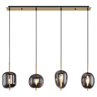 HÄNGELEUCHTE 110/18,5/120 cm   - Messingfarben, Design, Glas/Metall (110/18,5/120cm) - Globo