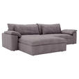 ECKSOFA  in Webstoff Grau, Lila  198/306 cm  - Lila/Schwarz, MODERN, Kunststoff/Textil (198/306cm) - Carryhome