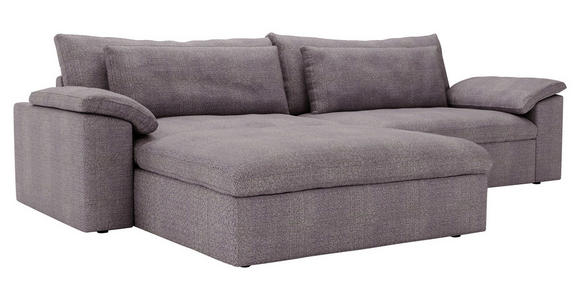 ECKSOFA  in Webstoff Grau, Lila  198/306 cm  - Lila/Schwarz, MODERN, Kunststoff/Textil (198/306cm) - Carryhome