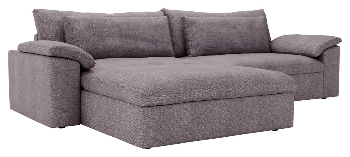 ECKSOFA  in Webstoff Grau, Lila  198/306 cm  - Lila/Schwarz, MODERN, Kunststoff/Textil (198/306cm) - Carryhome