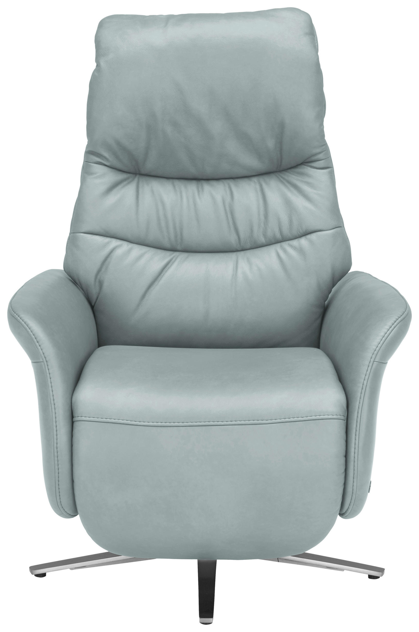 RELAXSESSEL in Leder Hellblau  - Edelstahlfarben/Hellblau, Design, Leder/Metall (78/117/89cm) - Himolla Komfortklass