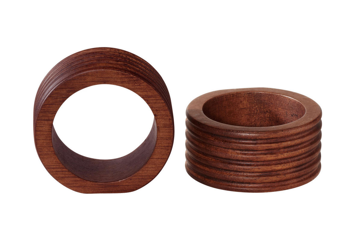 SET PRSTENOVA ZA SALVETE   Wood  - smeđa, Basics, drvo (5,3/2,5cm) - ASA