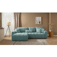 ECKSOFA in Velours Petrol  - Petrol/Schwarz, KONVENTIONELL, Kunststoff/Textil (168/298cm) - Carryhome