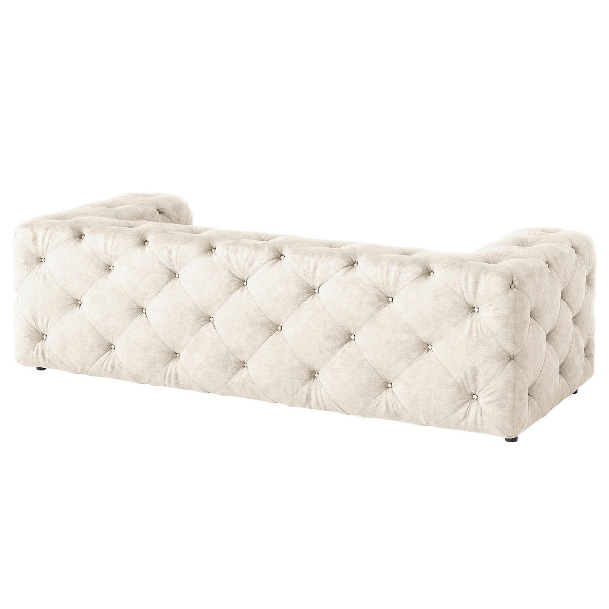 3-SITZER-SOFA Fresco Mikrofaser Creme  - Creme/Schwarz, Design, Kunststoff/Textil (230/71/100cm) - P & B