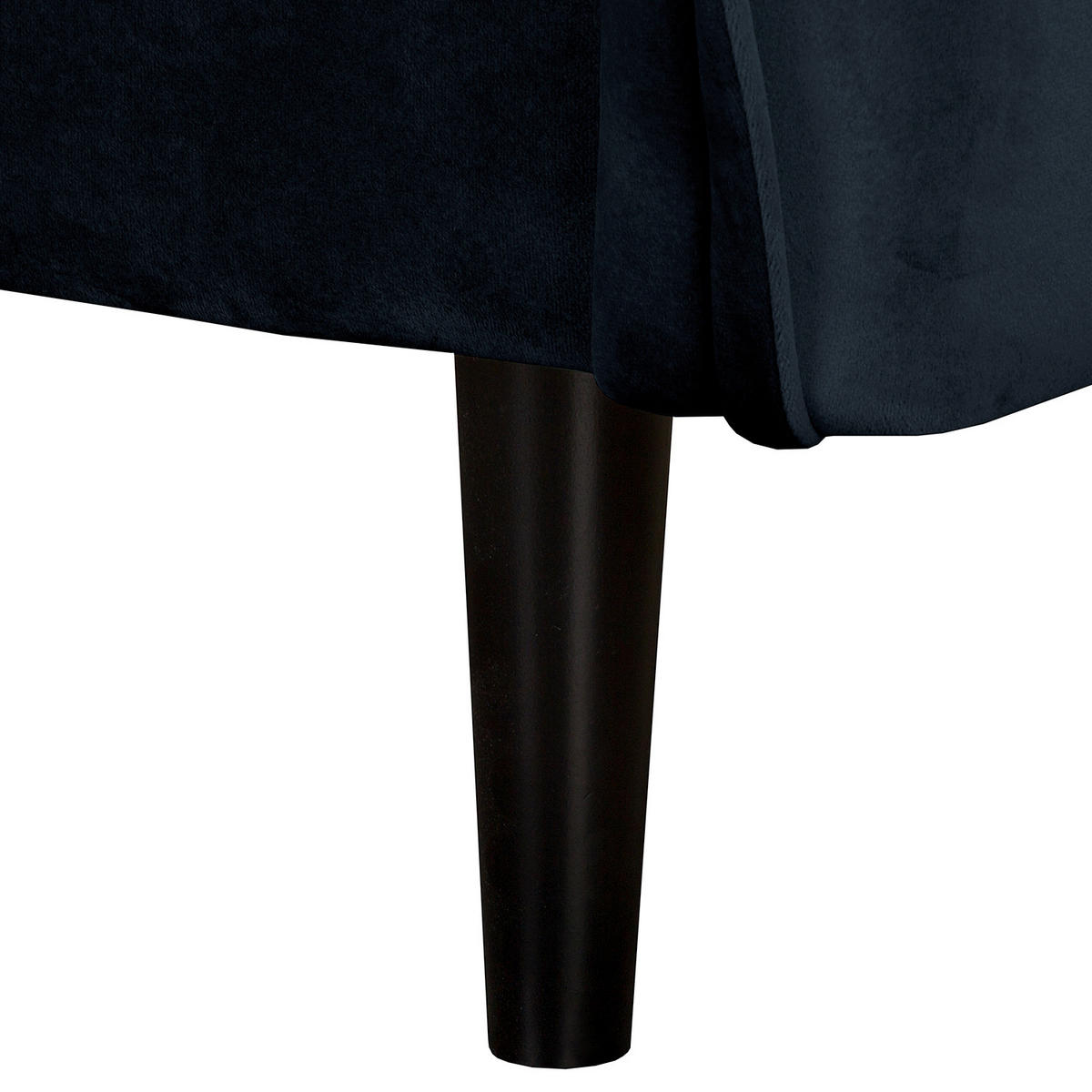 3-SITZER-SOFA JULI Samt Dunkelblau  - Schwarz/Dunkelblau, Design, Holz/Textil (203/86/100cm) - P & B