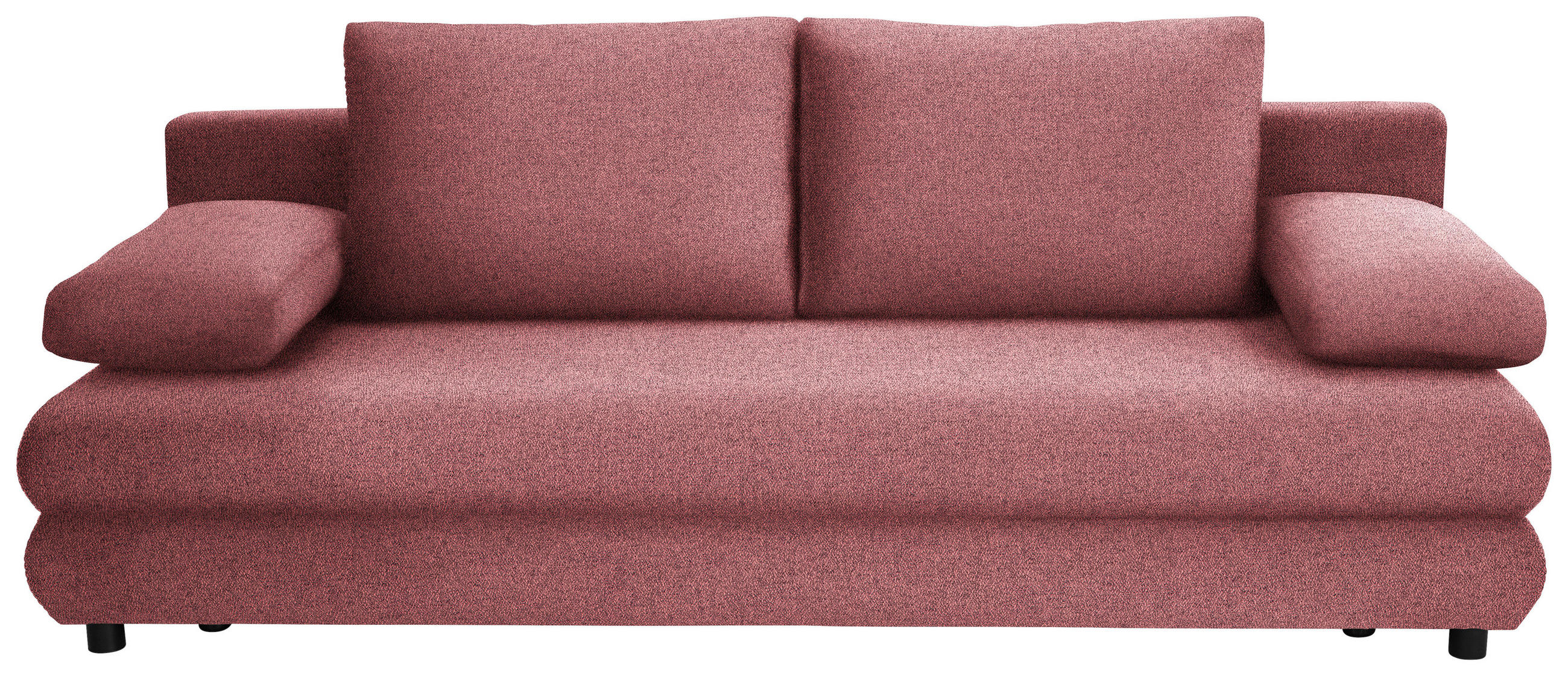 SCHLAFSOFA Webstoff Altrosa  - Schwarz/Altrosa, Design, Kunststoff/Textil (197/77/81cm) - home24