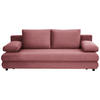 SCHLAFSOFA Webstoff Altrosa  - Schwarz/Altrosa, Design, Kunststoff/Textil (197/77/81cm) - home24