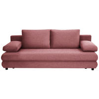SCHLAFSOFA  mit Stoffauswahl Webstoff Altrosa  - Schwarz/Altrosa, Design, Kunststoff/Textil (197/77/81cm) - home24