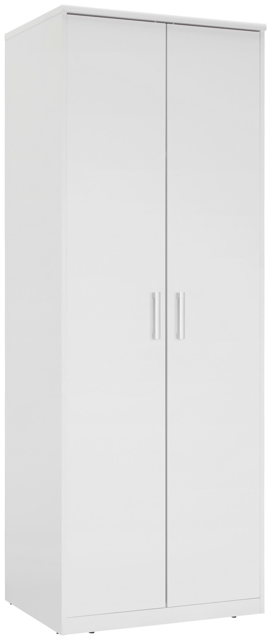 KLEIDERSCHRANK in Weiss  - Weiss/Silberfarben, Konventionell, Holzwerkstoff/Kunststoff (72/194/54cm) - Xora