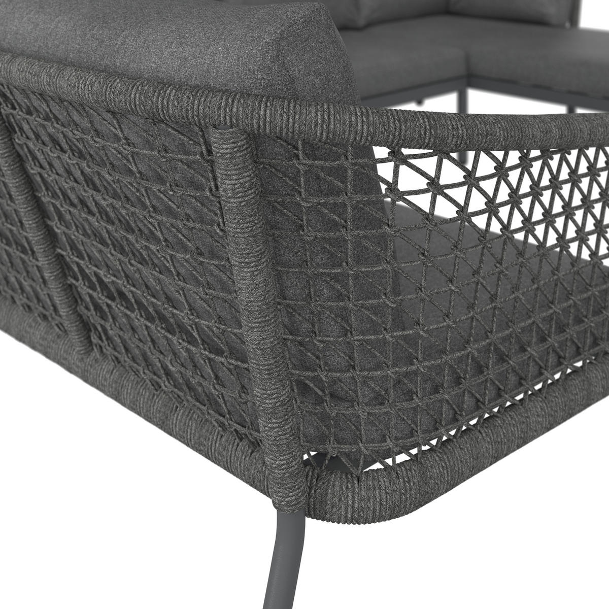 LOUNGEGARNITUR 5-teilig   Aluminium  - Dunkelgrau, Design, Kunststoff/Textil (237/194/226cm) - Ambia Garden