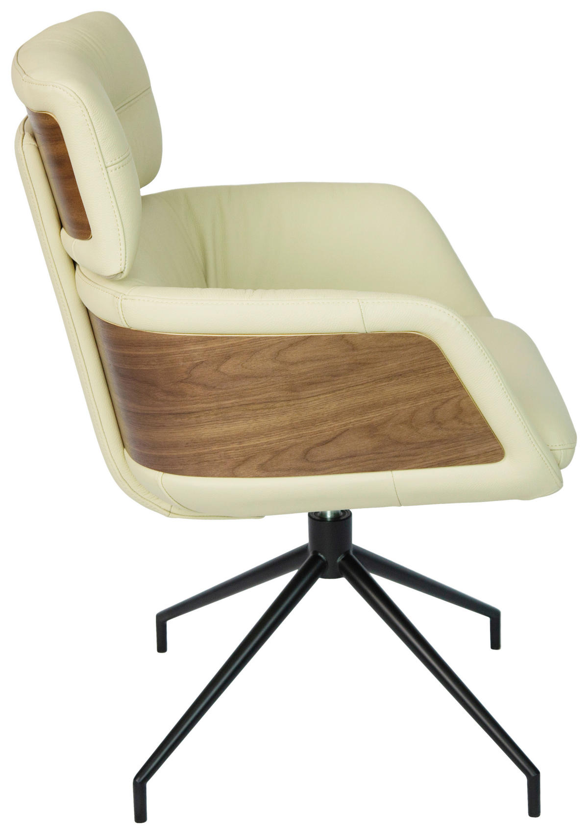 ARMLEHNSTUHL  in Eisen Echtleder pigmentiert  - Beige/Walnussfarben, Design, Leder/Holz (62/92/66cm) - Dieter Knoll