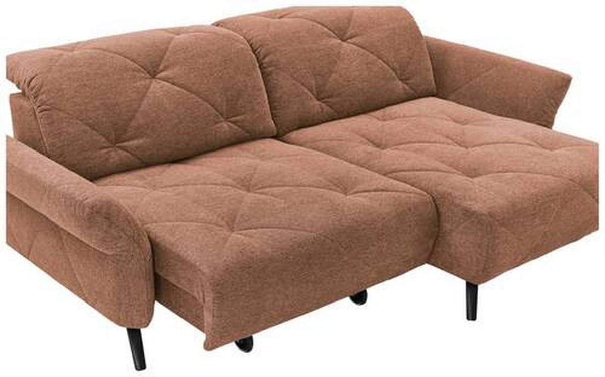 ECKSOFA in Webstoff Kupferfarben  - Schwarz/Kupferfarben, Design, Textil/Metall (244/173cm) - Moderano