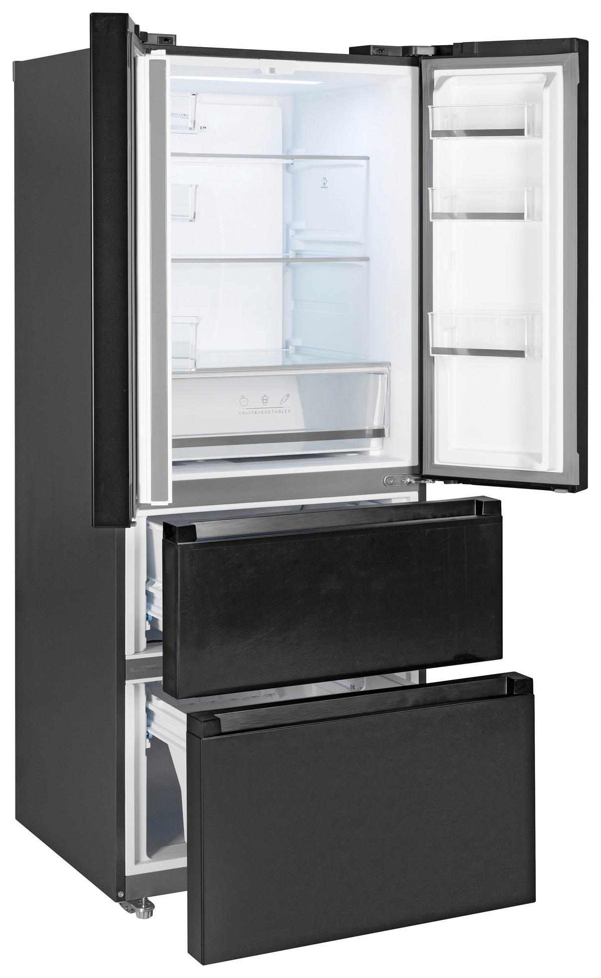 FRANCIA AJTÓS HŰTŐ-FAGYASZTÓ - fekete, Basics, műanyag/üveg (70,3/178/68,6cm) - Mican