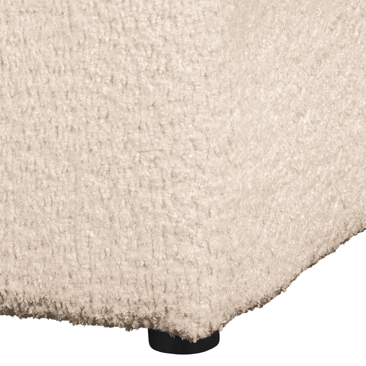 BIGSOFA in Teddystoff Creme  - Creme/Schwarz, Design, Kunststoff/Textil (284/94/148cm) - Livetastic