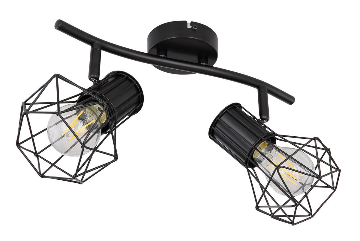 BODOVÉ SVÍTIDLO, 40 W/E27, 34/13/19 cm - černá, Lifestyle, kov (34/13/19cm) - Marama