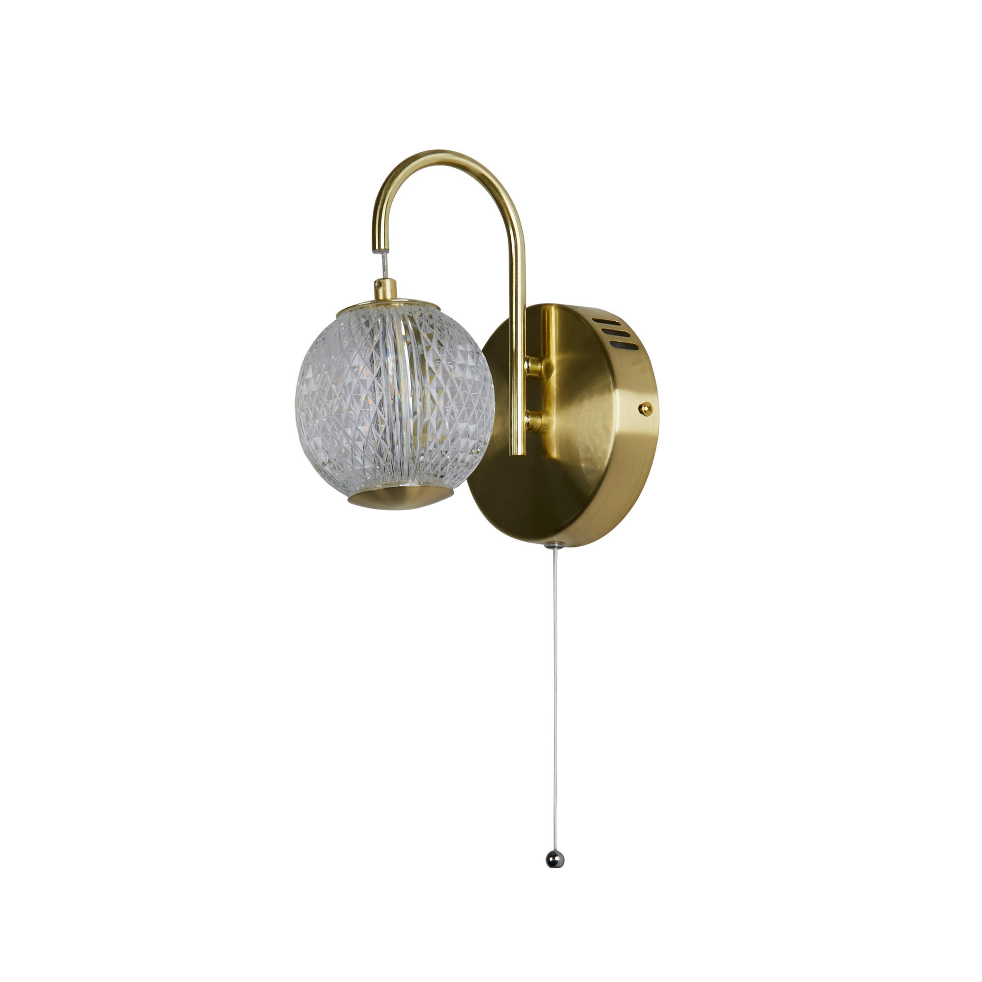 Searchlight Led-Wandleuchte Allure Transparent, Messing 13x21x19 cm