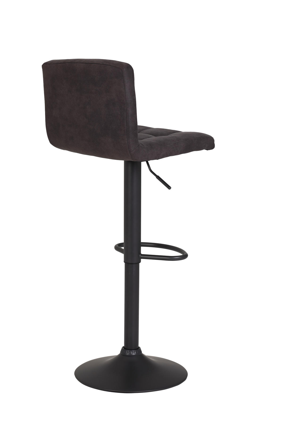 BARHOCKER-SET Mikrofaser Anthrazit Stahl Sitzfläche 360° drehbar  - Dunkelgrau/Anthrazit, MODERN, Textil/Metall (40/85/48cm) - MID.YOU