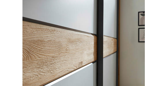 SCHWEBETÜRENSCHRANK  in Eichefarben, Hellgrau  - Eichefarben/Hellgrau, Design, Holz/Holzwerkstoff (270/225,5/60cm) - Xora