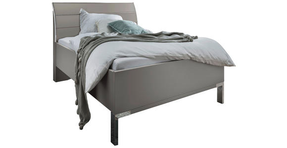 BETT 100/200 cm  in Grau  - Chromfarben/Grau, KONVENTIONELL, Holzwerkstoff/Metall (100/200cm) - Dieter Knoll