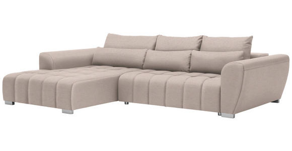 ECKSOFA in Webstoff Beige  218/304 cm  - Beige/Silberfarben, MODERN, Kunststoff/Textil (218/304cm) - Carryhome