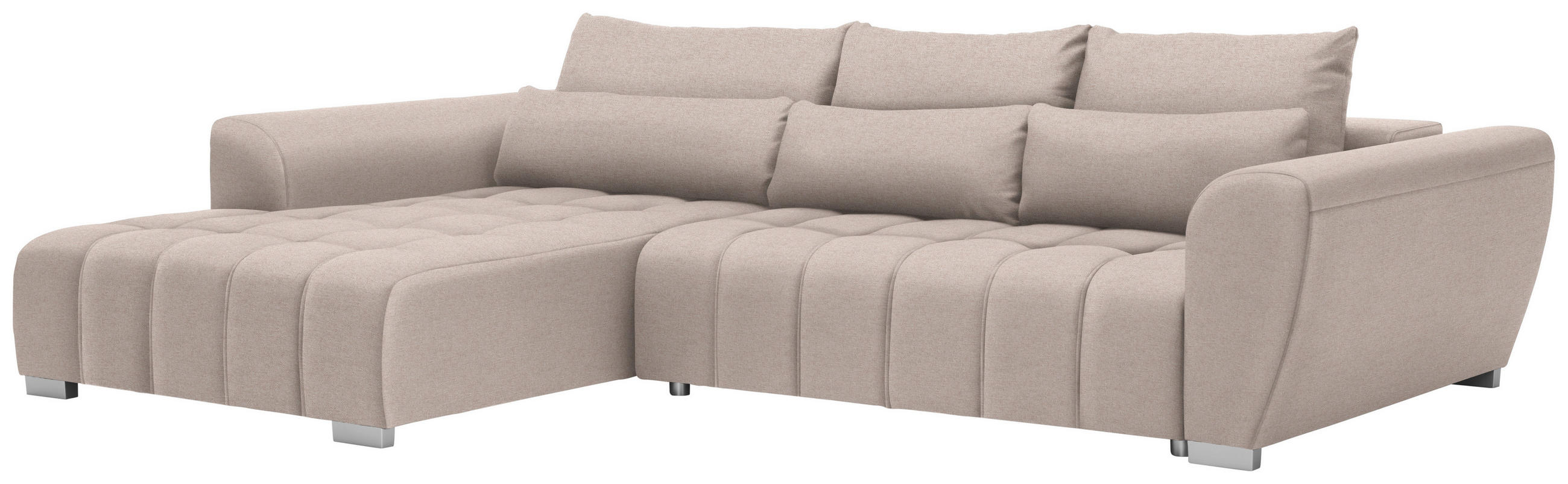 ROHOVÁ SEDAČKA, textil, béžová - barvy stříbra/béžová, Moderní, textil/plast (218/304cm) - Carryhome