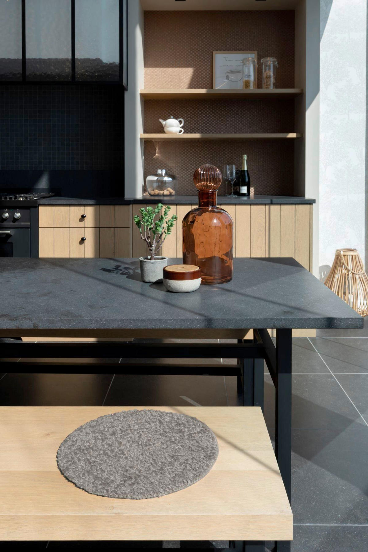 BLAZINA ZA STOL        37/2 cm        - temno siva, Basics, tekstil (37/2cm)