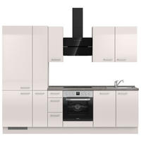 KÜCHENBLOCK 270 cm   in Schieferfarben, Hellgrau  - Schieferfarben/Edelstahlfarben, MODERN, Holzwerkstoff/Metall (270cm) - Nobilia