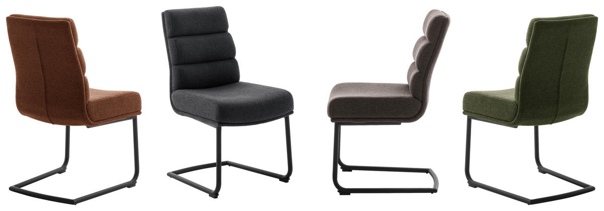 SCHWINGSTUHL  in Stahl Webstoff  - Anthrazit/Schwarz, Design, Textil/Metall (47/90/64cm) - Dieter Knoll