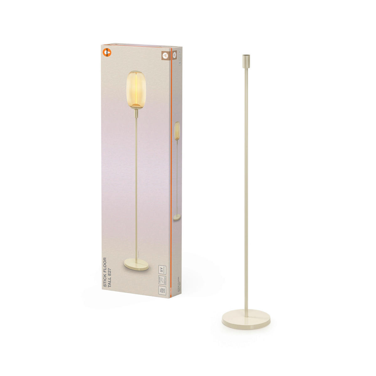 STEHLEUCHTE 26/146 cm    - Beige, Basics, Metall (26/146cm) - Osram